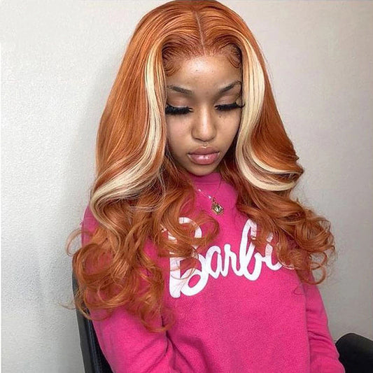 4X4 Human Hair Highlights Wig with Head Cover in 613 Color