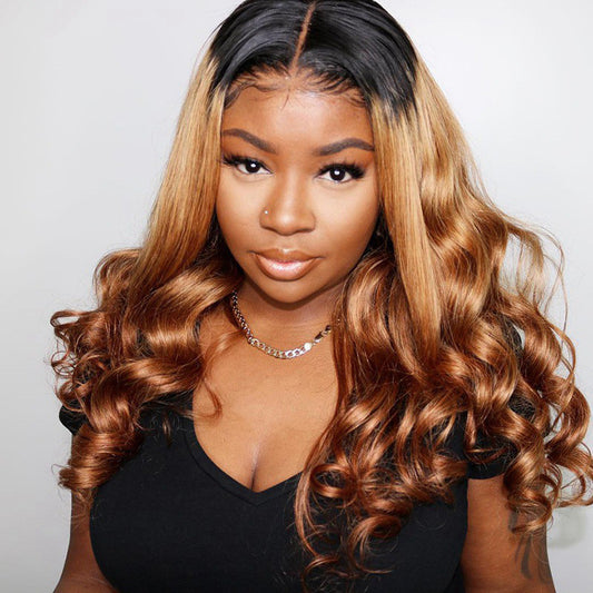 Ombre Lace Front Wigs - Remy Human Hair with Colorful Shades