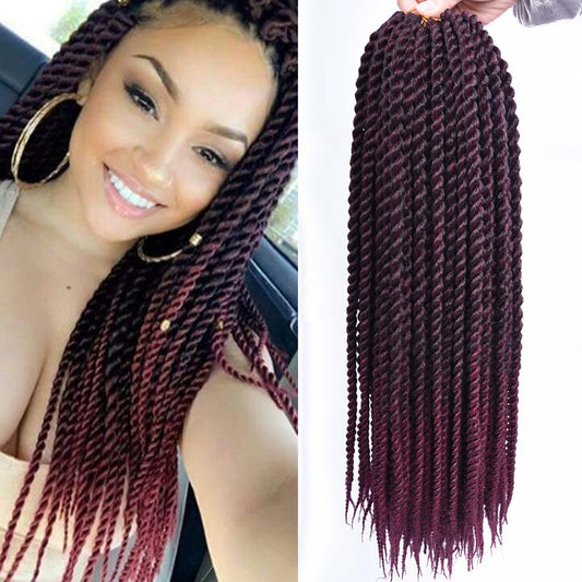 Crochet Twist Braids Synthetic Hair – Stylish Black Brown Senegalese Braid Extensions for Women